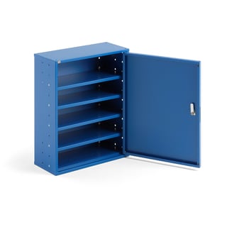 Förvaringsskåp med 4 hyllplan, 580x470x205 mm, blå