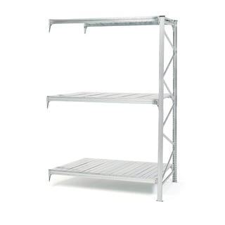 Universalställ påbyggnadssektion 2500x1805x800 mm med 3 st plåthyllor