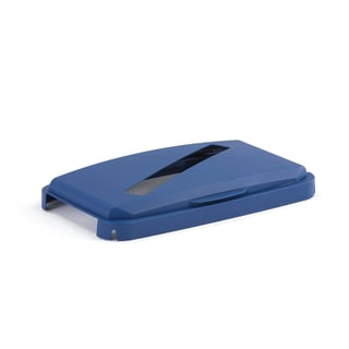 Fällbart lock till 60 l. avfallsbehållare, papper, blå