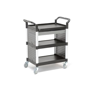 Hyllvagn, 3 hyllplan, 1 låda, 850x480x1000mm