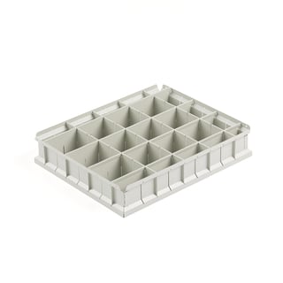 Lådinsats till lådor hyllställ, 490x375x100 mm, ljusgrå
