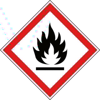 Märkning, brandfarliga ämnen, självhäftande polyester, 100x100 mm, 4-pack
