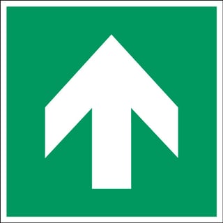 Skilt, grønn pil 90°, selvklebende polyester, 200x200 mm