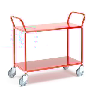 Hyllvagn, 2 hyllor, 900x440 mm, röd