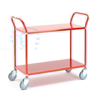 Hyllvagn, 2 hyllor, 900x440 mm, röd