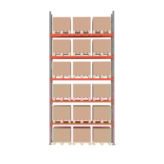 Pallereol, grunnseksjon, 18 paller, H6000 B2750 D1100 mm