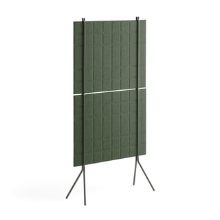 Golvskärm, B 800 x H 1500 mm, grön, svart