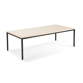Konferensbord, 4-bensstativ, 2400x1200 mm, svart, björk