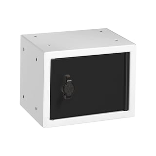 Värdefackskåp, hänglåsbeslag, 150x200x150 mm, svart dörr, vit stomme