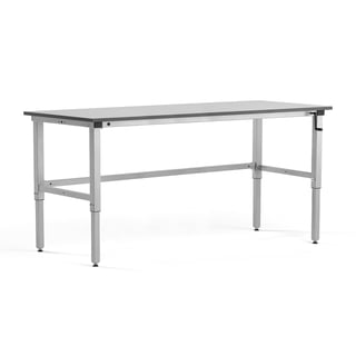 Arbetsbord, vev, 2000x800 mm, 150 kg, ljusgrå