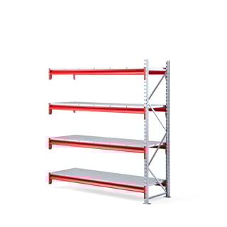 Lagerhylla, påbyggnadssektion, 2000x1850x600 mm, 4 plåthyllplan