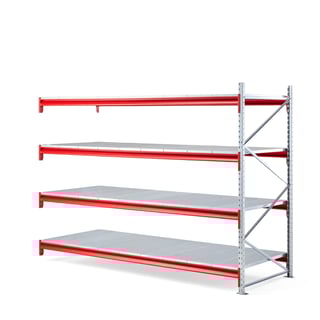 Lagerhylla, påbyggnadssektion, 2000x2750x1000 mm, 4 plåthyllplan