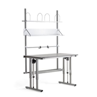 Packbord, höj-och sänkbart, 1500x800 mm, ljusgrå