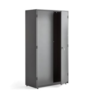 Oppbevaringsskap, stål, H1900 B1020 D500 mm, mørk grå