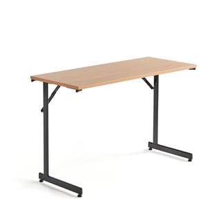 Konferansebord, sammenleggbart, L1200 B500 H720 mm, bøk/svart