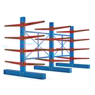 Dubbel grenställskombination, 3 dubbelpelare, 24 st 1000 mm armar, 12000 kg