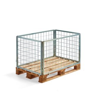 Pallcontainer, 1200x800x660 mm, hela sidor