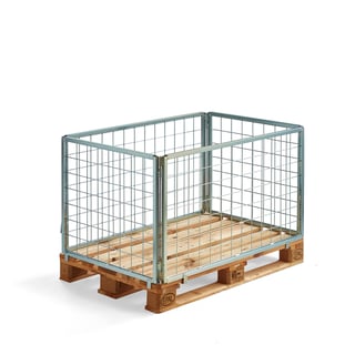 Pallcontainer, 1200x800x660 mm, hela sidor