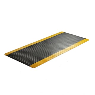 Arbetsplatsmatta, bredd: 910 mm, måttbeställd, gul, svart