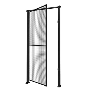 Enkel slagport til nettingvegg, inkl. dørstolper, venstrehengt, H2300 B1000 mm, hengelåsbeslag