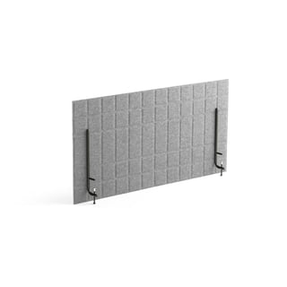 Bordsskärm, B 1200 x H 600 mm, grå, svart