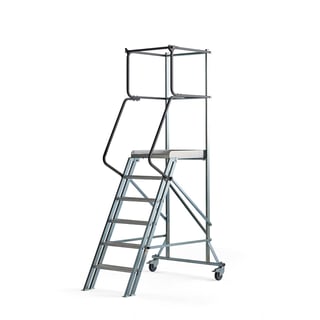 Arbeidsplattform på hjul, 6 trinn, H1200 mm