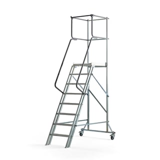 Arbeidsplattform på hjul, 8 trinn, H1600 mm