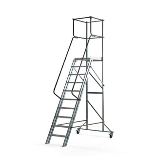 Arbeidsplattform på hjul, 10 trinn, H2000 mm