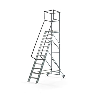 Arbetsplattform på hjul, 12 steg, höjd 2400 mm