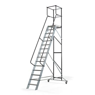 Arbetsplattform på hjul, 15 steg, höjd 3000 mm