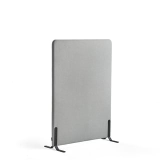 Skjermvegg, H1360 B1000 T46 mm, svarte ben, stoff Etna, lys grå