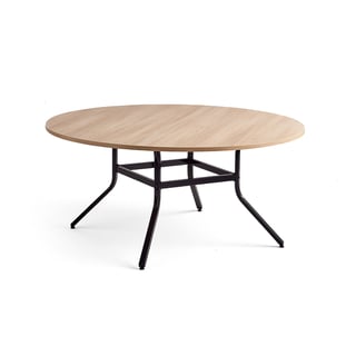 Bord, Ø1600 H740 mm, svart/eik