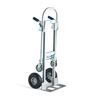 Kombinationskärra, 250 kg, aluminium, luftgummihjul