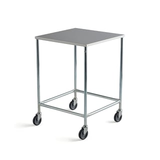 Rullbord med rostfri hylla, 605x605x885 mm