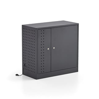 Laddskåp, för läsplattor, 710x735x380 mm, vägghängt, mörkgrå