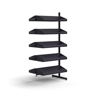 Skohylle, påbyggseksjon, gulvstående, 10 skohyller, H1800 B900 D600 mm, antrasitt