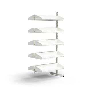 Skohylle, påbyggseksjon, gulvstående, 10 skohyller, H1800 B900 D600 mm, hvit