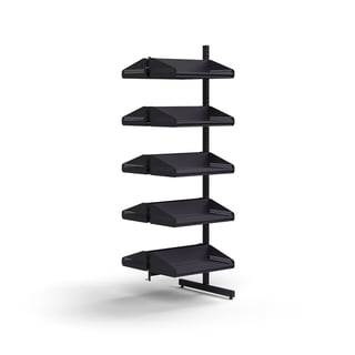 Skohylla, påbyggnadssektion, golvstående, 10 skohyllor, 1800x600x600 mm, antracit