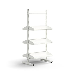 Skohylle, grunnseksjon, gulvstående, 6 skohyller, H1800 B900 D600 mm, hvit