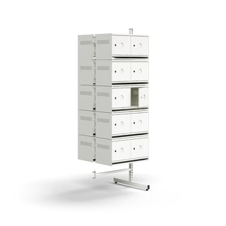 Skoskåp, påbyggnadssektion, golvstående, 20 metalluckor för märkning, 1800x600x600 mm, vit