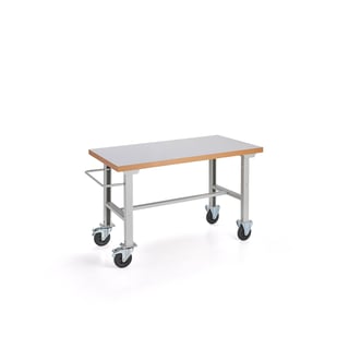 Arbeidsbenk på hjul, L1500 B800 mm, høytrykkslaminat