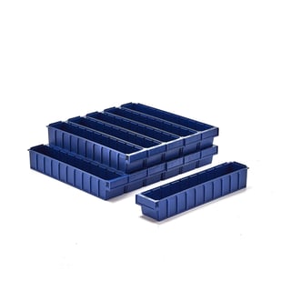 Lagerlåda, 600x115x100 mm, blå, 12-pack