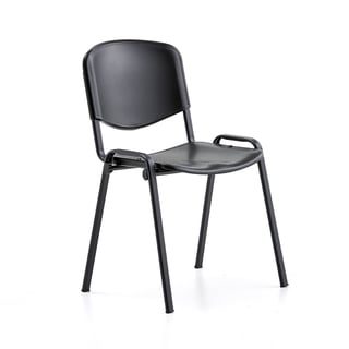 Stol, plastsits, svart, svart