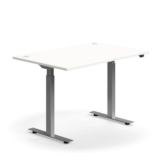 Skrivbord, höj- och sänkbart, 1200x800 mm, silver/vit