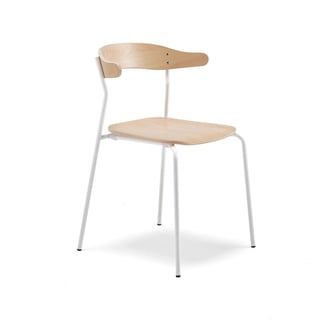 Stol, vit/björk