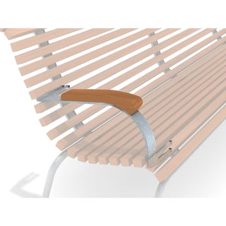 Armlener til parkbenk, brun, par