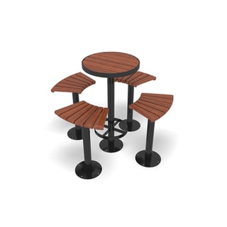 Barmöbler, 1503x1503 mm, brun/svart, ovan mark