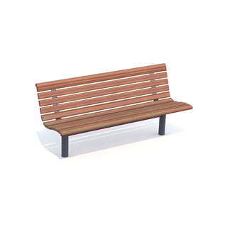 Parksoffa, 1760x610 mm, brun/galv, platsgjutning