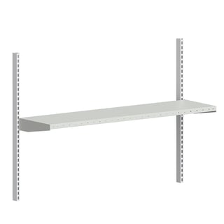 Pakkebordhylle, inkl konsol, 1400x360 mm, lysegrå