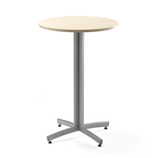 Ståbord, Ø700 H1050 mm, sølv/bjørk